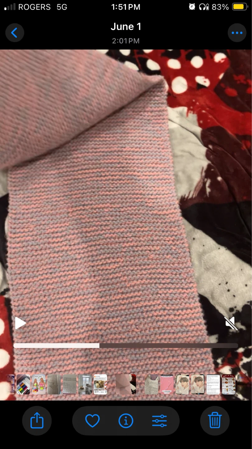 Hand-knitted Pink and Grey Scarf - photo 2