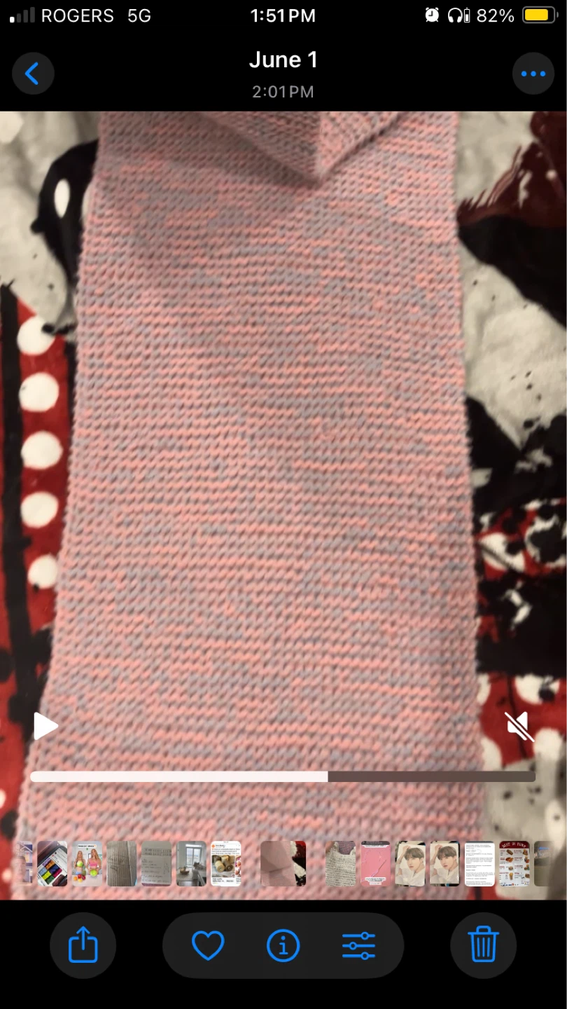 Hand-knitted Pink and Grey Scarf - photo 5