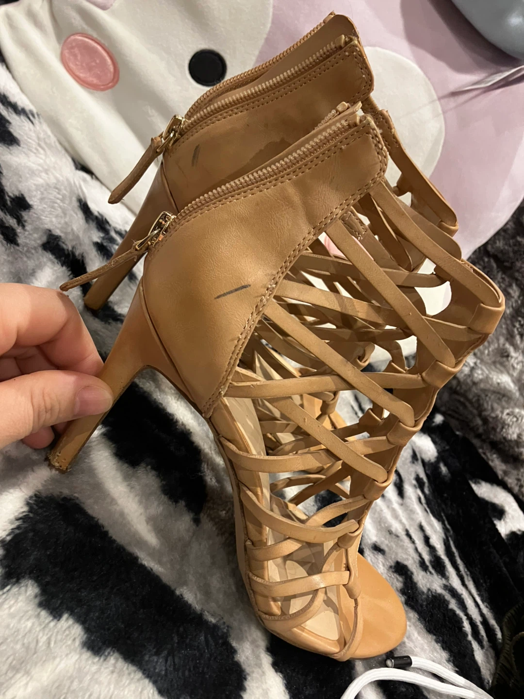 ALDO Tan Cage Strappy High Heel Sandals Size 7 - photo 2