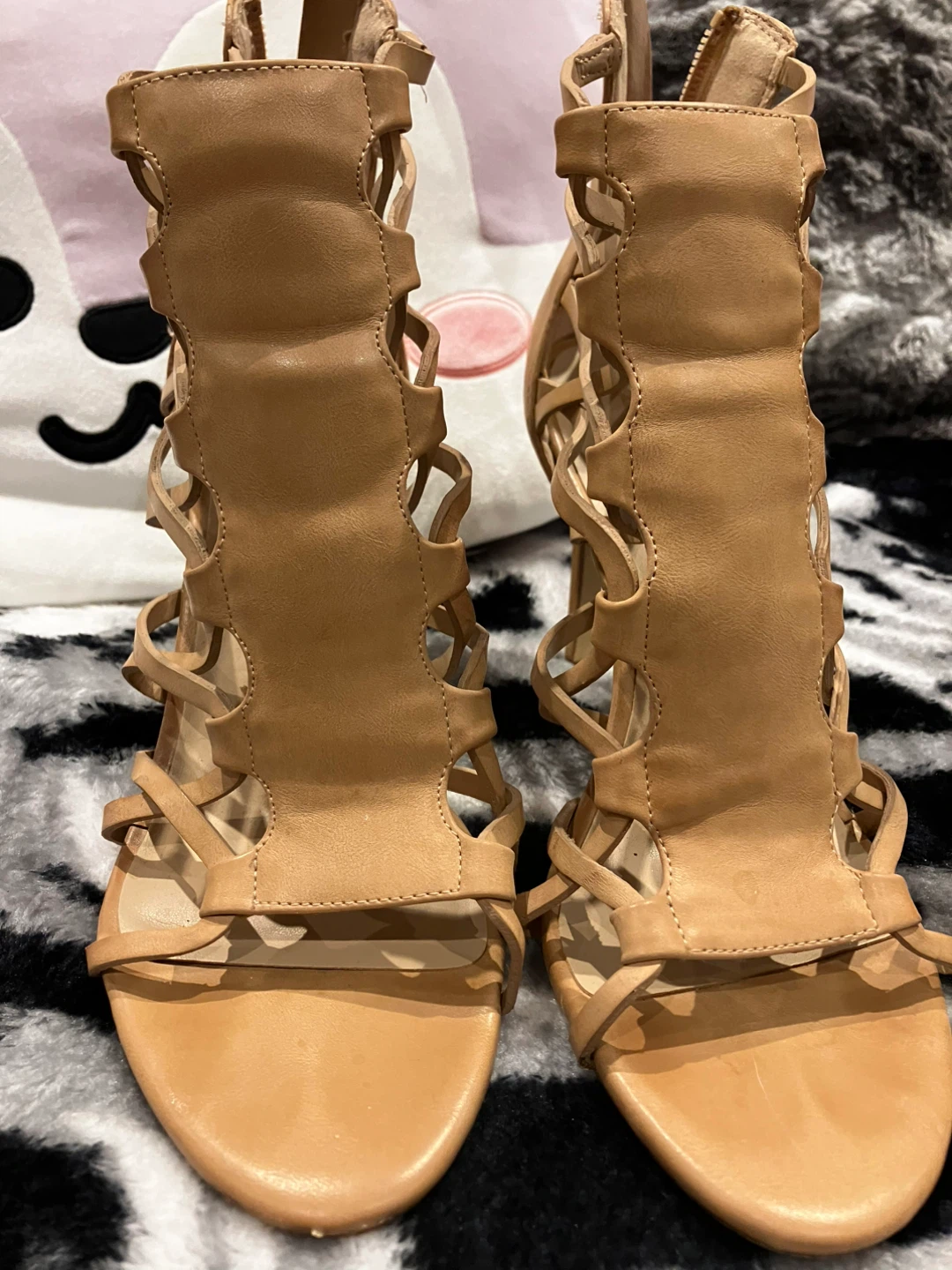 ALDO Tan Cage Strappy High Heel Sandals Size 7