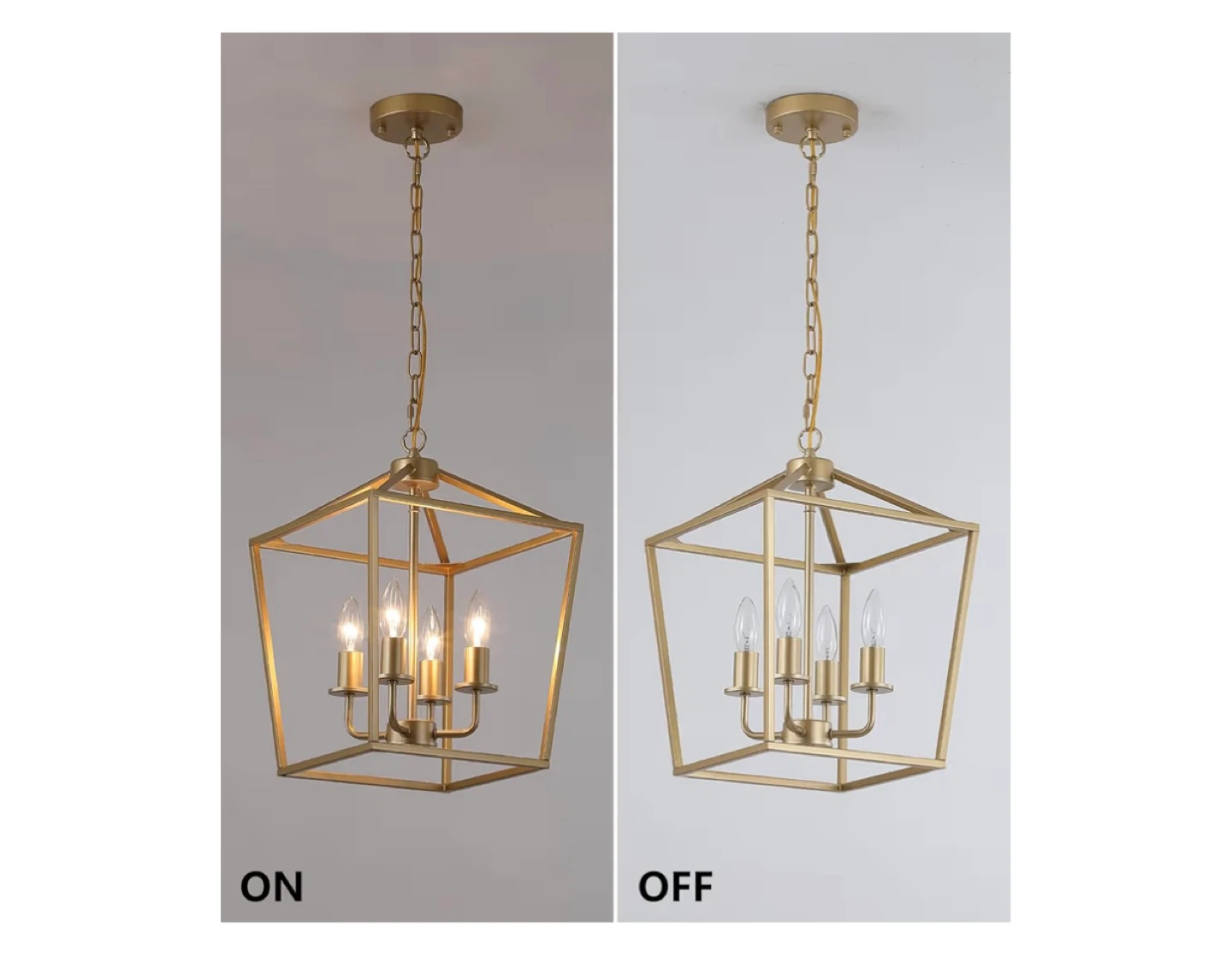 Gold Geometric Chandelier Light Fixture - photo 4