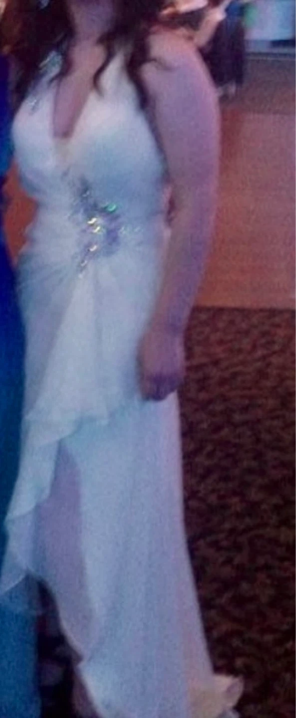 Cream Halter Neck Evening Gown - photo 4