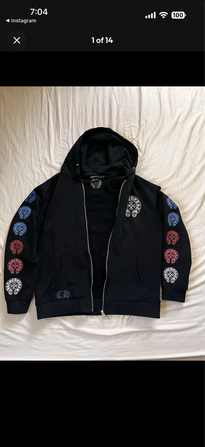 Chrome Hearts Black Zip-Up Hoodie