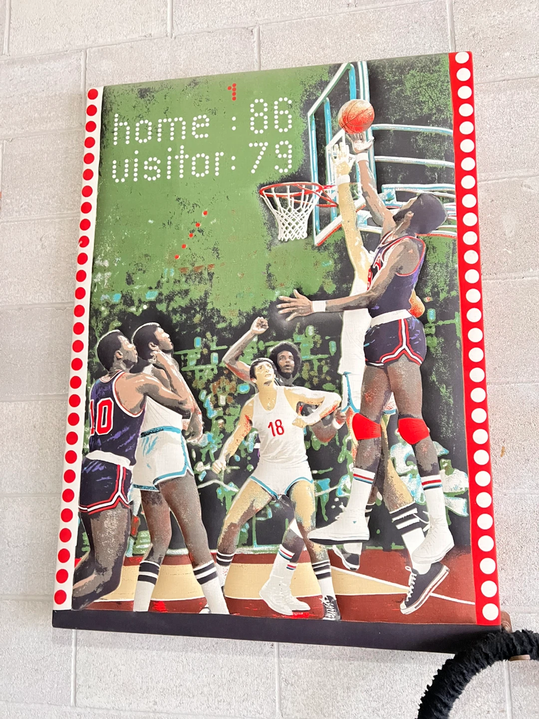 Basketball Scene Artwork with Scoreboard