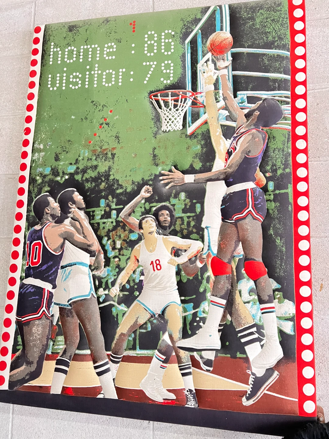 Basketball Scene Artwork with Scoreboard - photo 2