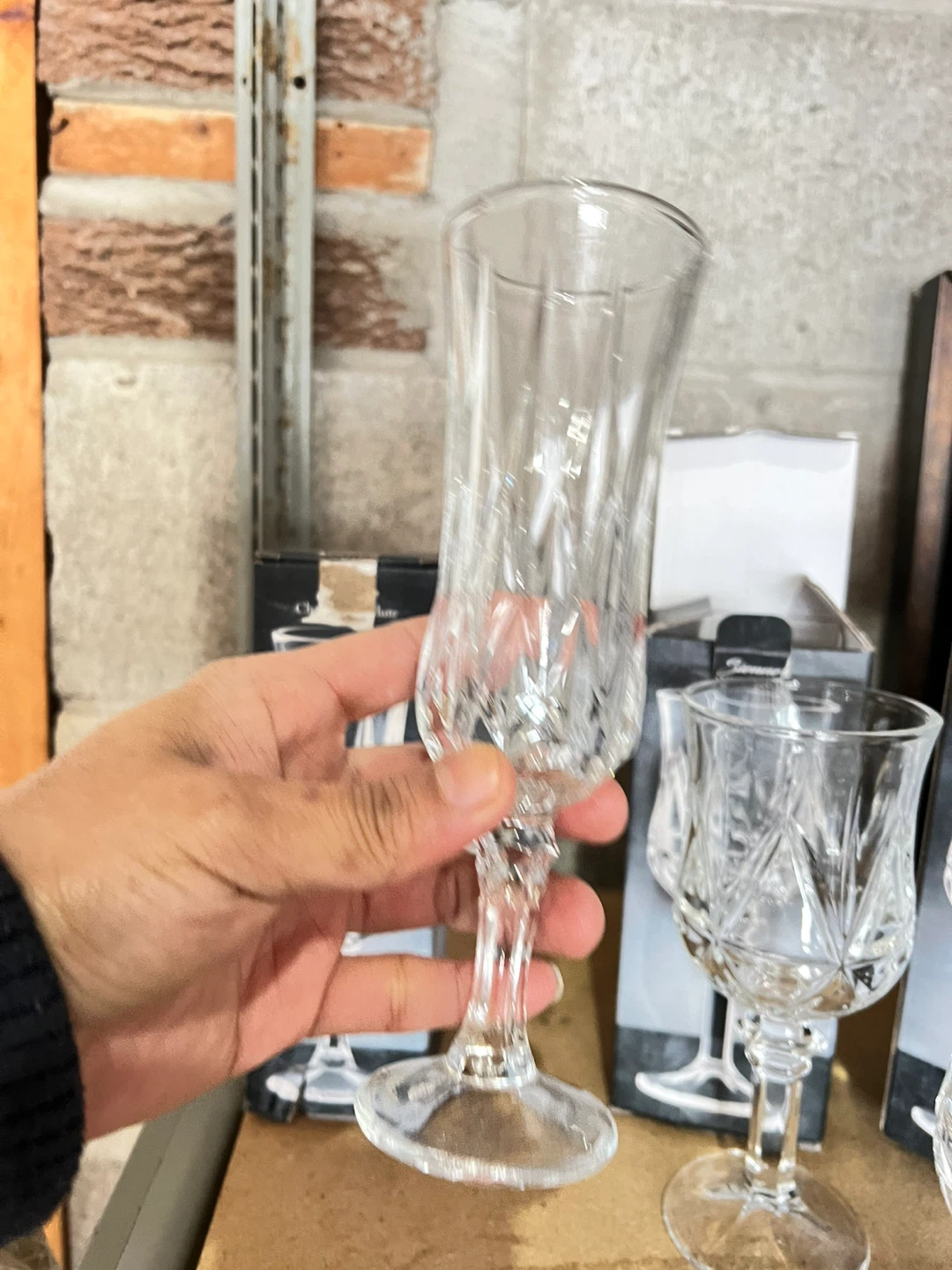 Set of Crystal Champagne Flutes - photo 2