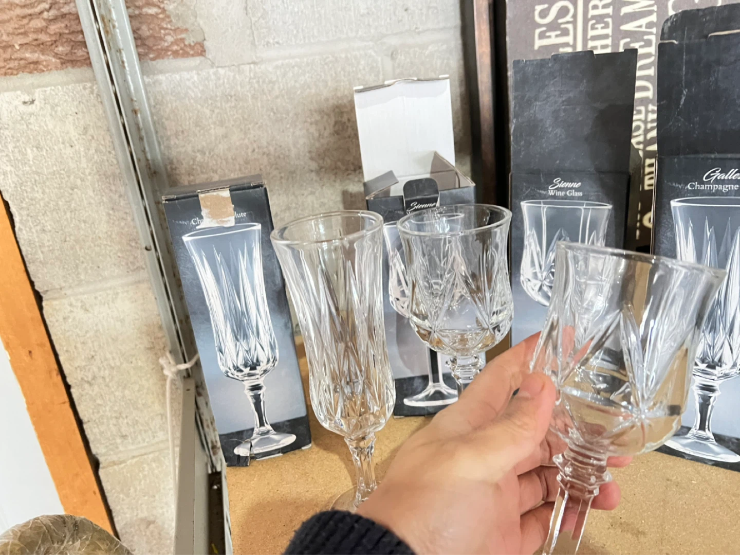 Set of Crystal Champagne Flutes