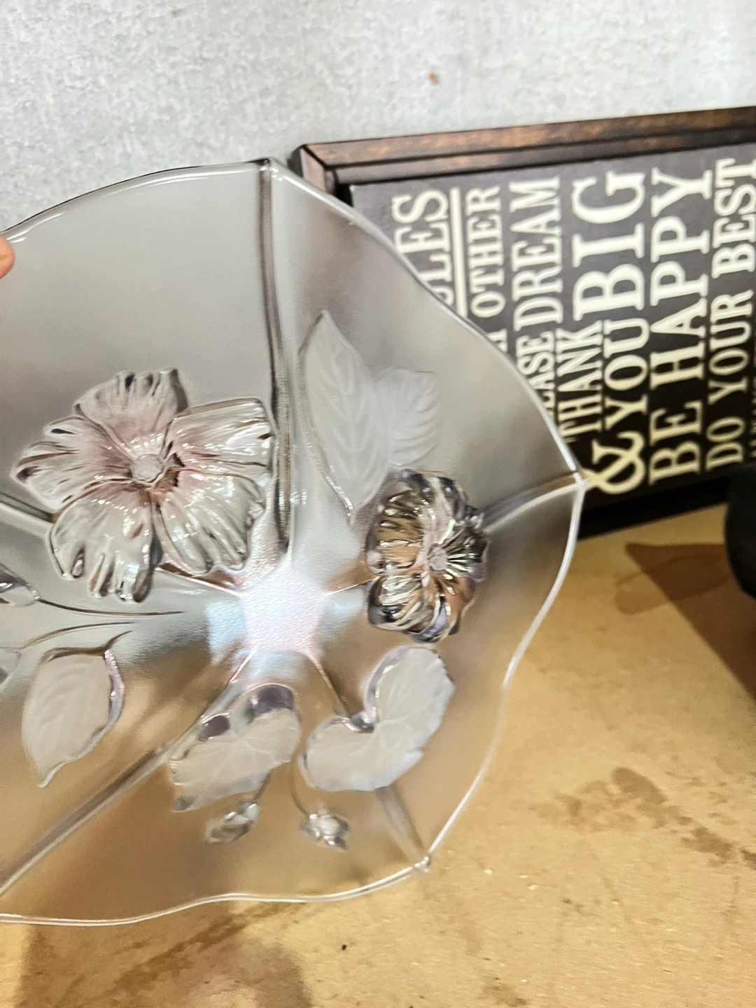 Glass Serving Dish with Floral Design - photo 3