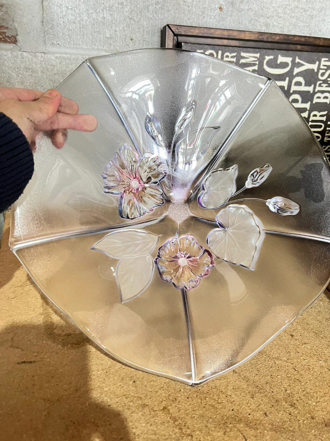 Glass Serving Dish with Floral Design - photo 5