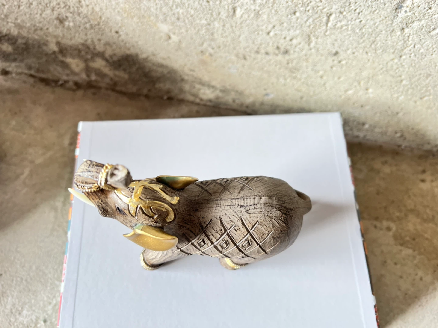 Decorative Elephant Figurine with Gold Accents - photo 4
