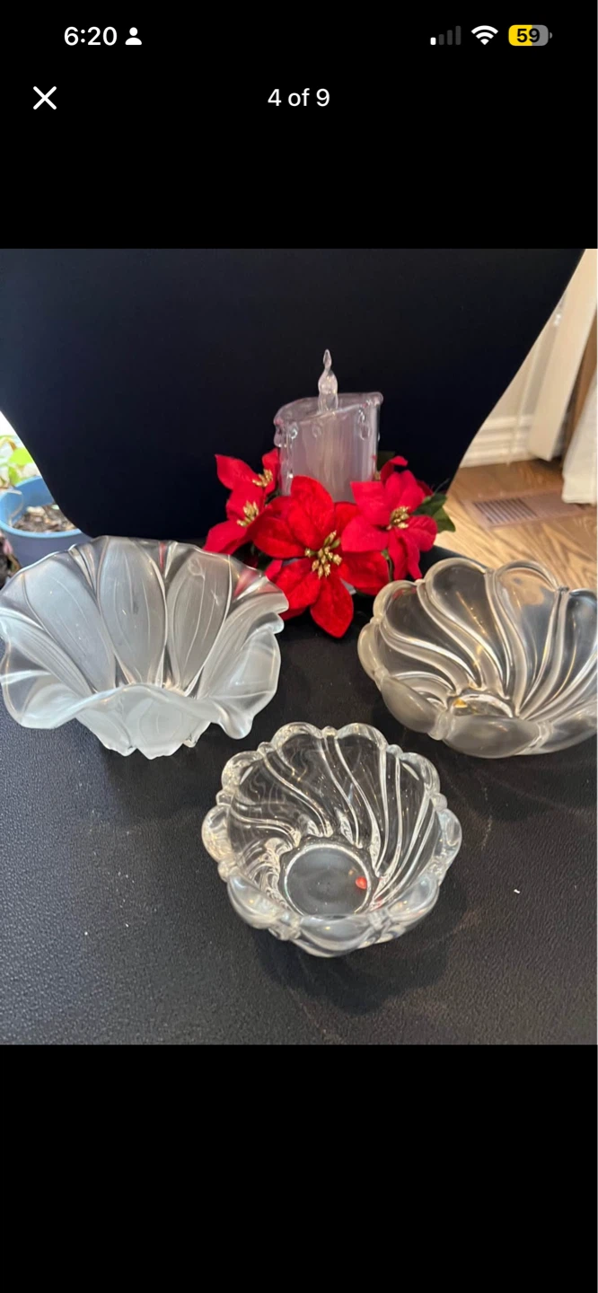 Set of 3 Glass Bowls