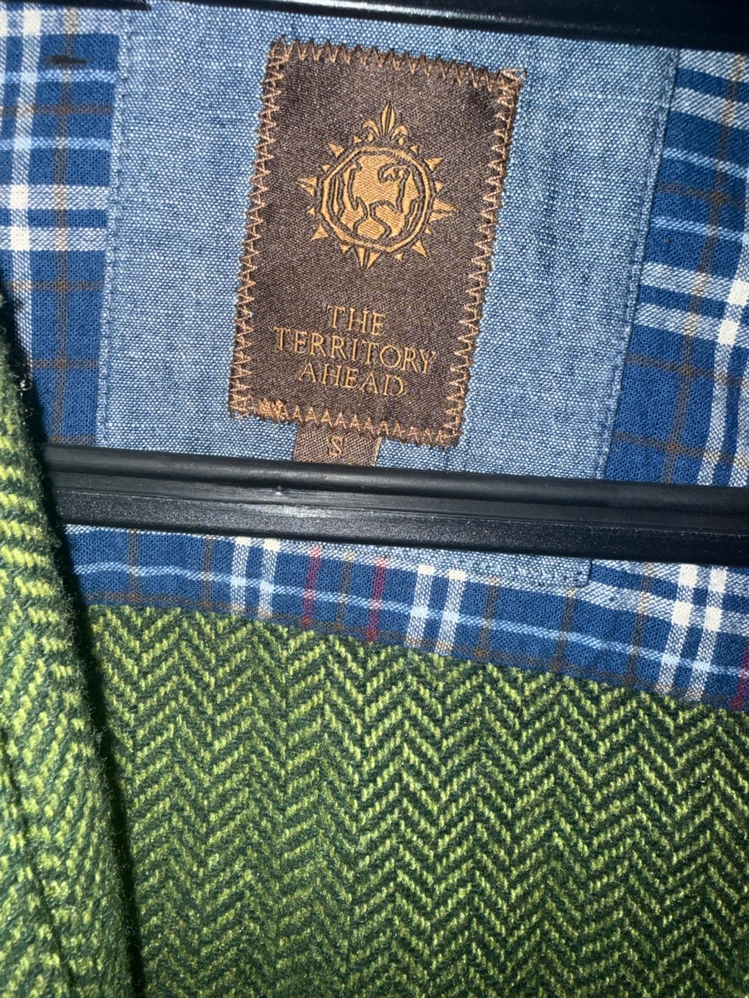The Territory Ahead Green Herringbone Shirt Jacket - photo 2