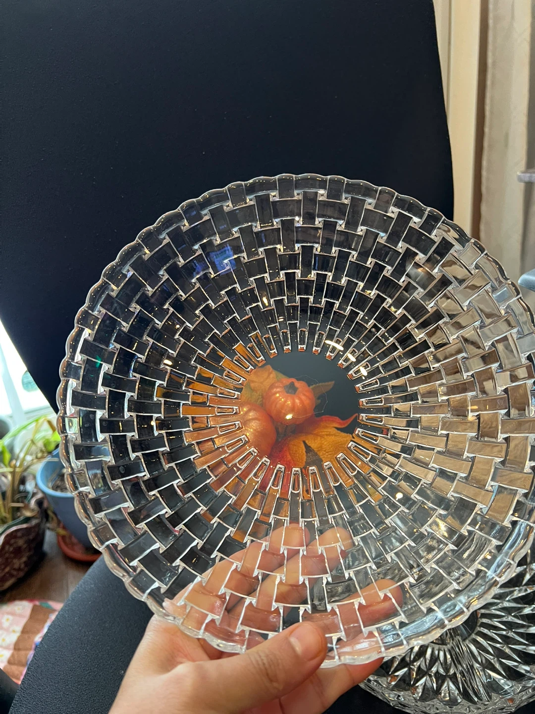 Set of 3 Glass Serving Trays with Fall Decor - photo 4