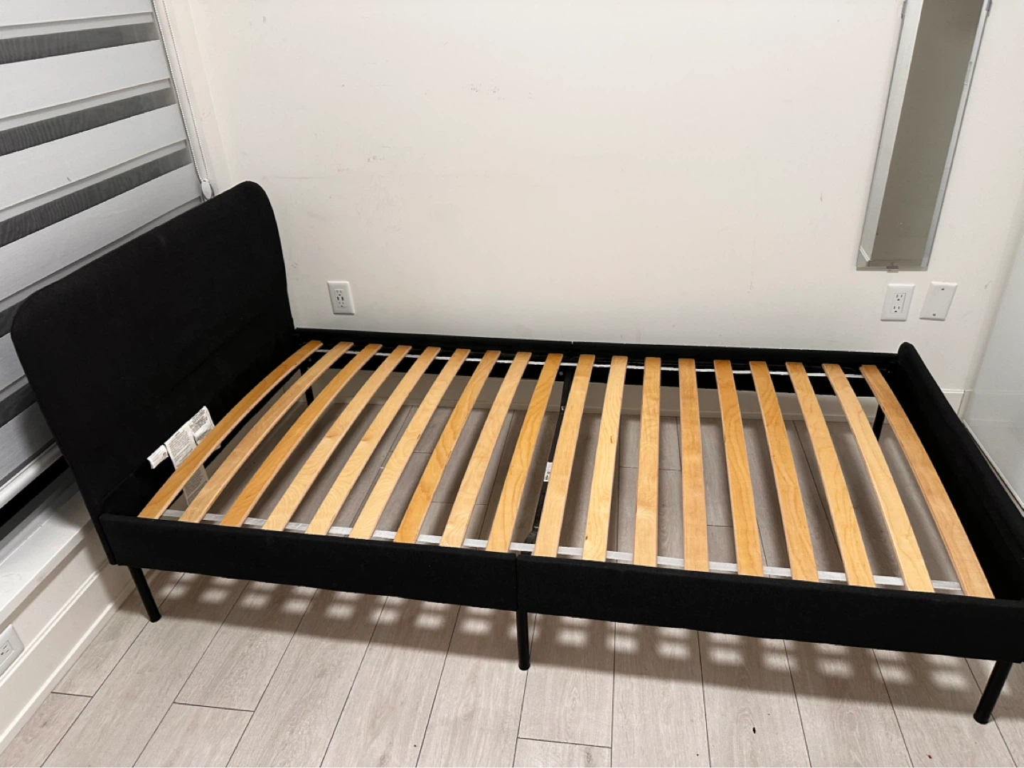 IKEA SLATTUM Upholstered Bed Frame - Black, Twin - photo 5