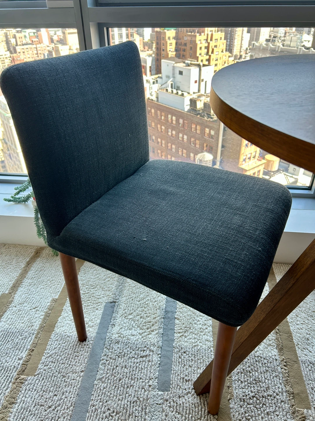 West Elm Round Wooden Dining Table and 2 Chairs - photo 5