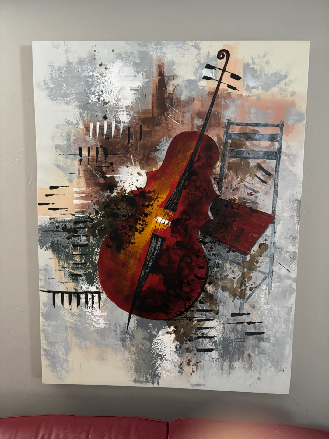 Abstract Cello Canvas Wall Art - photo 2