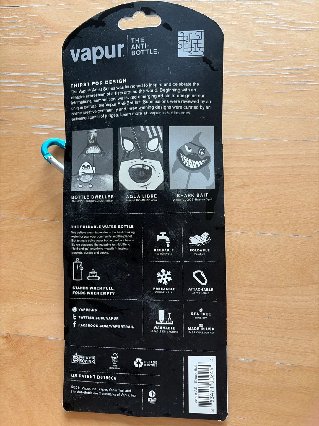 Vapur 0.5 Liter Reusable Water Bottle - Shark Bait - photo 2