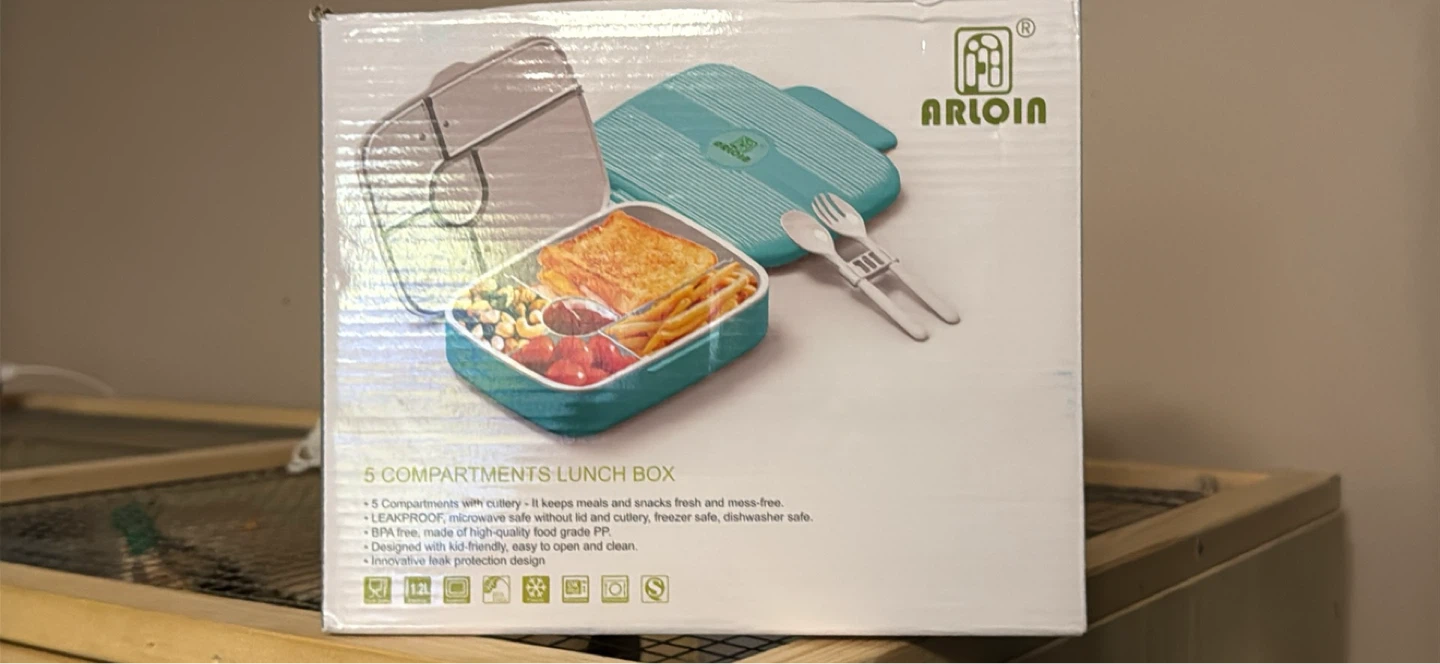 Arloin 5 Compartments Lunch Box with Cutlery for kiddos! - photo 2