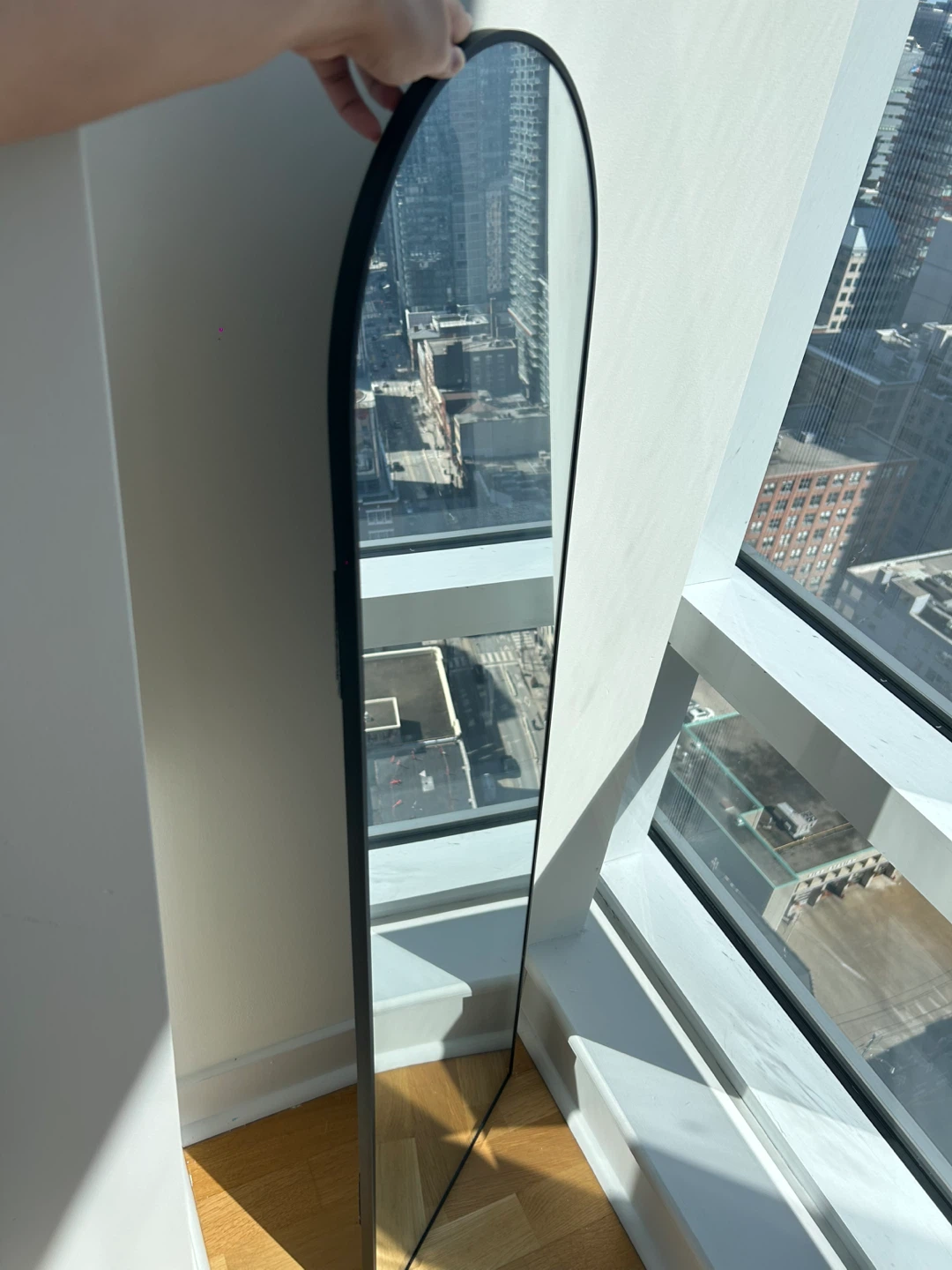 Arched Full Length Mirror - Black Frame - photo 2