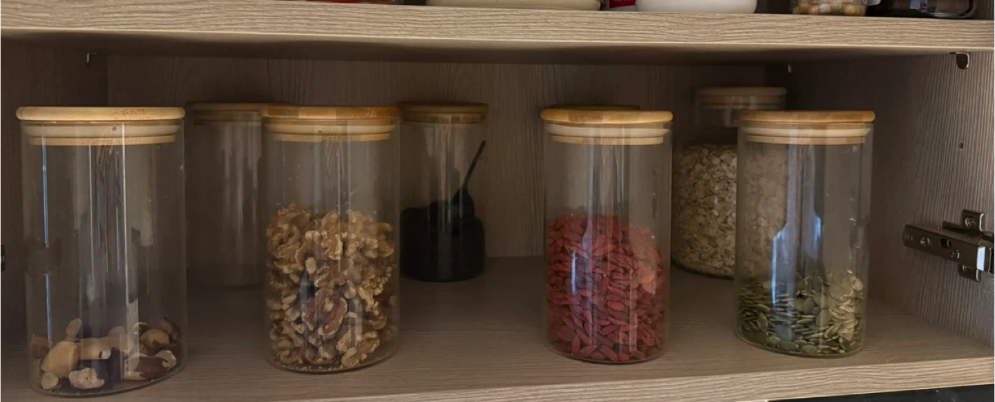 Glass Food Storage Jars with Bamboo Lids