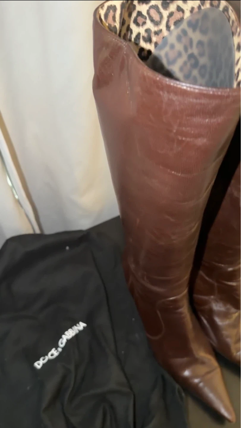 Dolce & Gabbana Brown Leather Knee-High Boots - photo 2