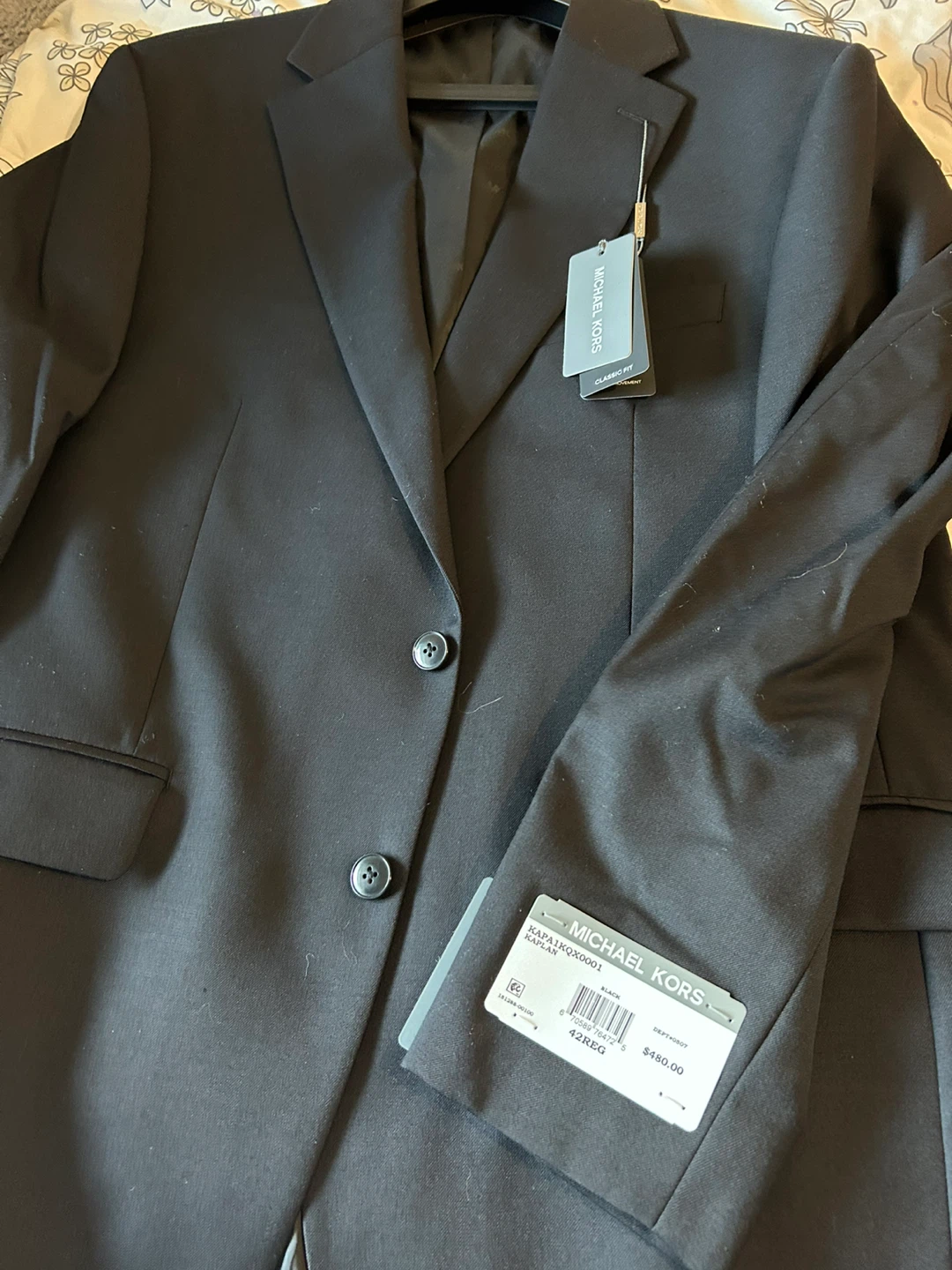 Michael Kors Black Kaplan Suit Jacket 42 Reg - photo 3