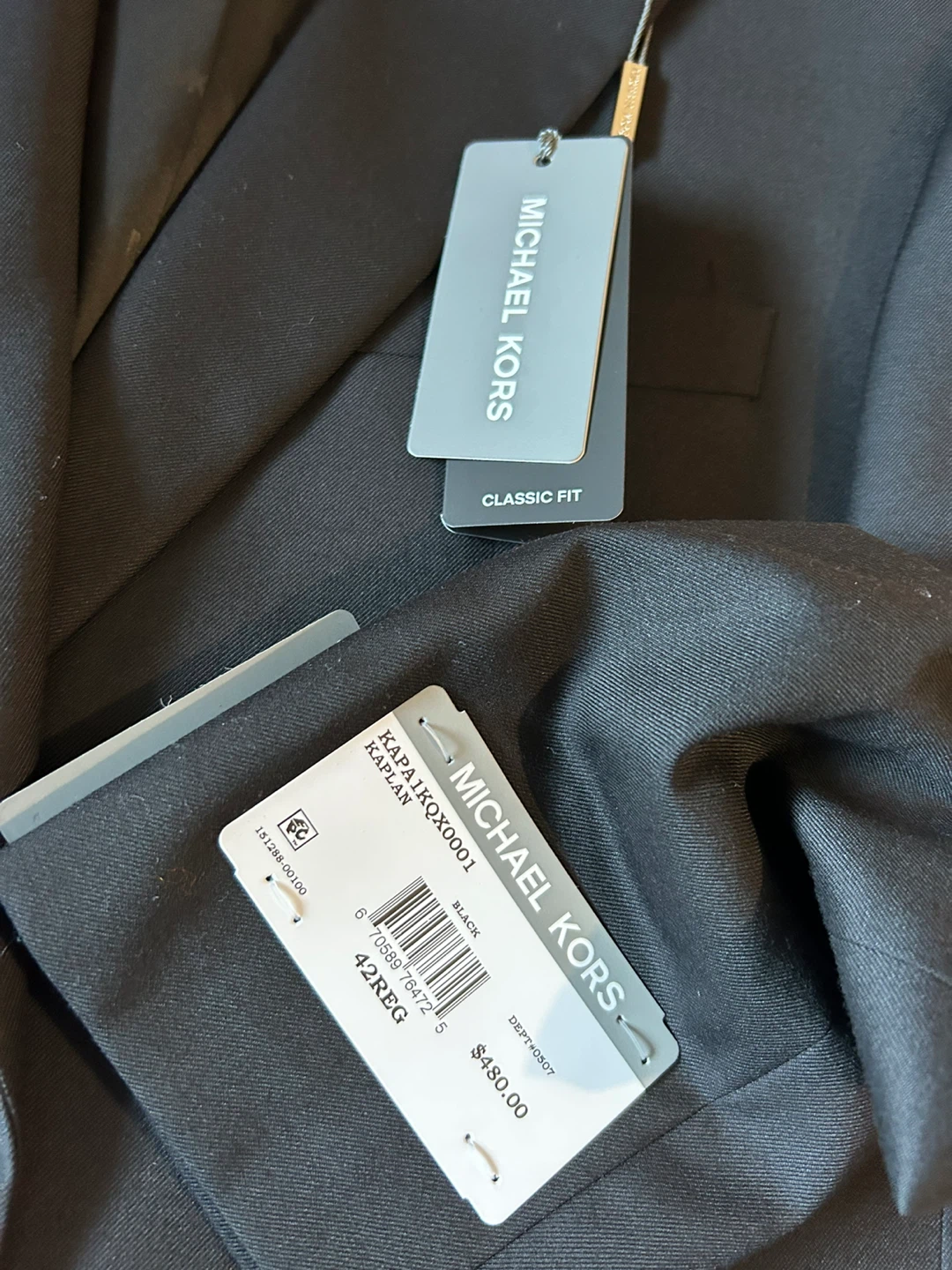 Michael Kors Black Kaplan Suit Jacket 42 Reg - photo 2