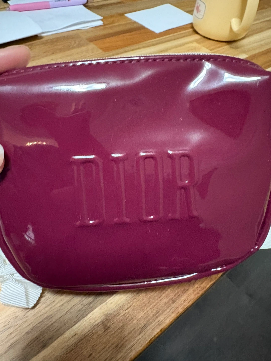 Dior Cosmetic Pouch - Burgundy Patent - photo 2
