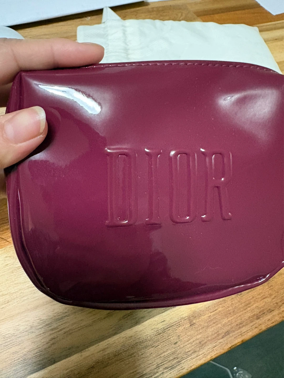 Dior Cosmetic Pouch - Burgundy Patent - photo 3