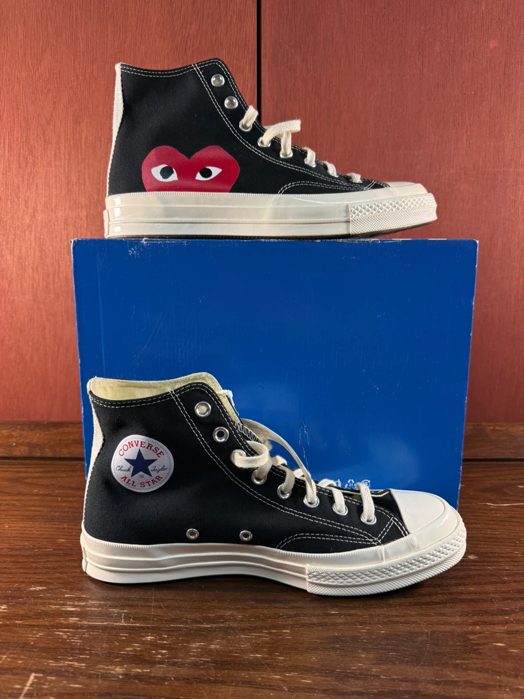 Converse x CDG PLAY Chuck 70 High White Men’s Sz 9 /Women’s 11 - photo 2