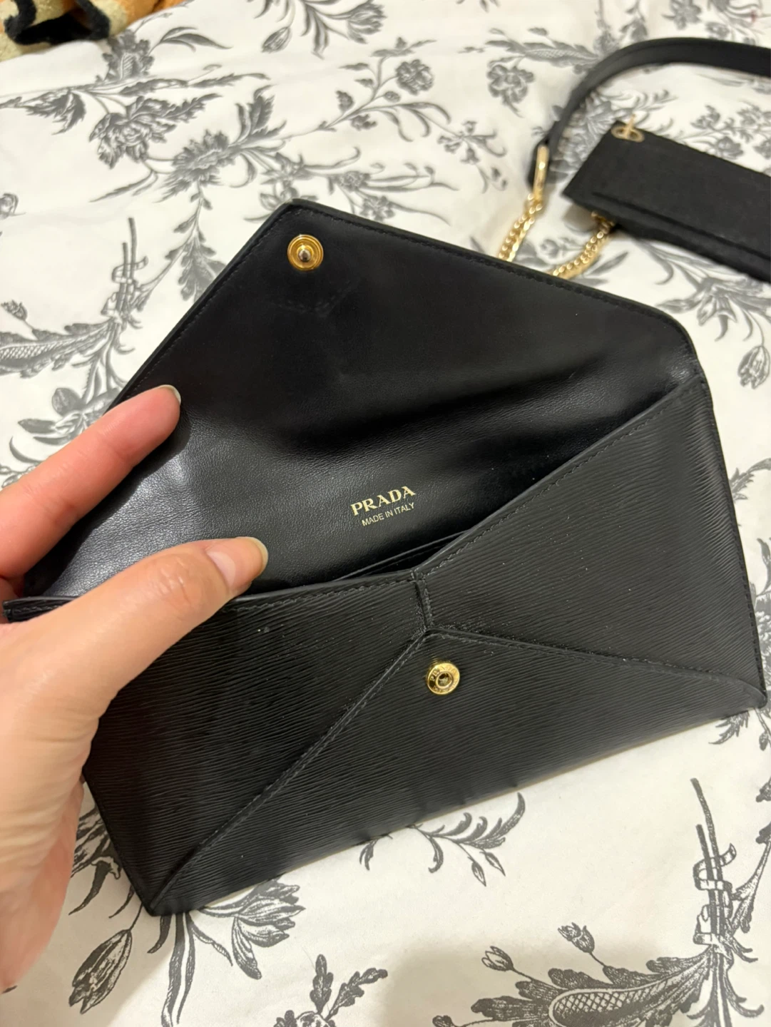 Prada Black Leather Chain Wallet - photo 4