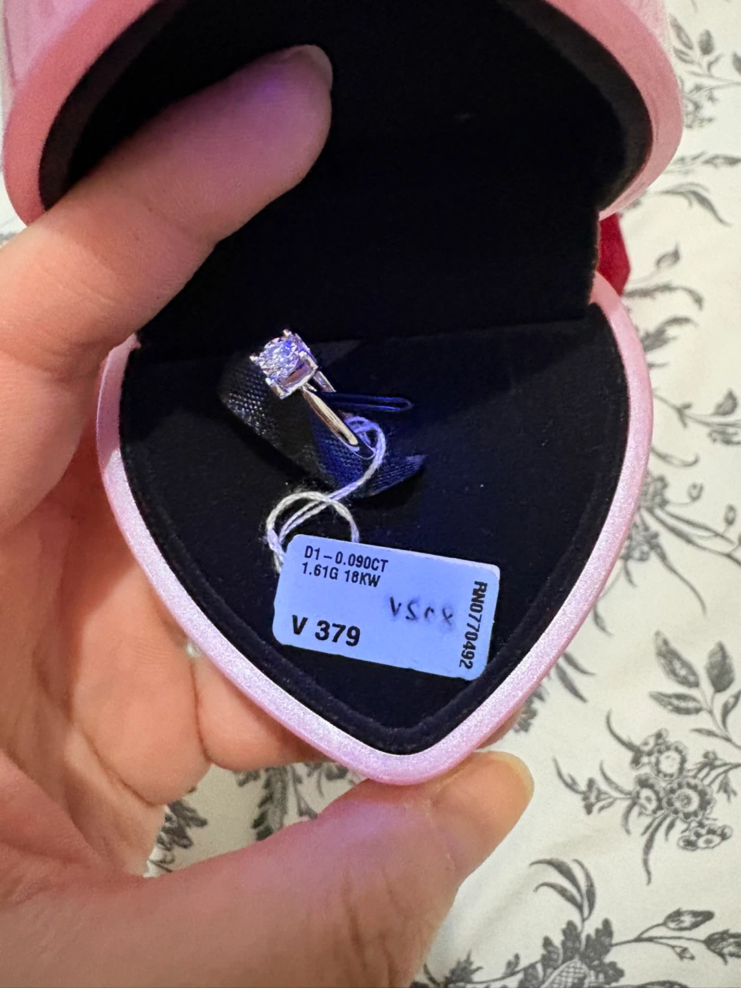 18K White Gold Diamond Ring - 0.090CT - photo 4