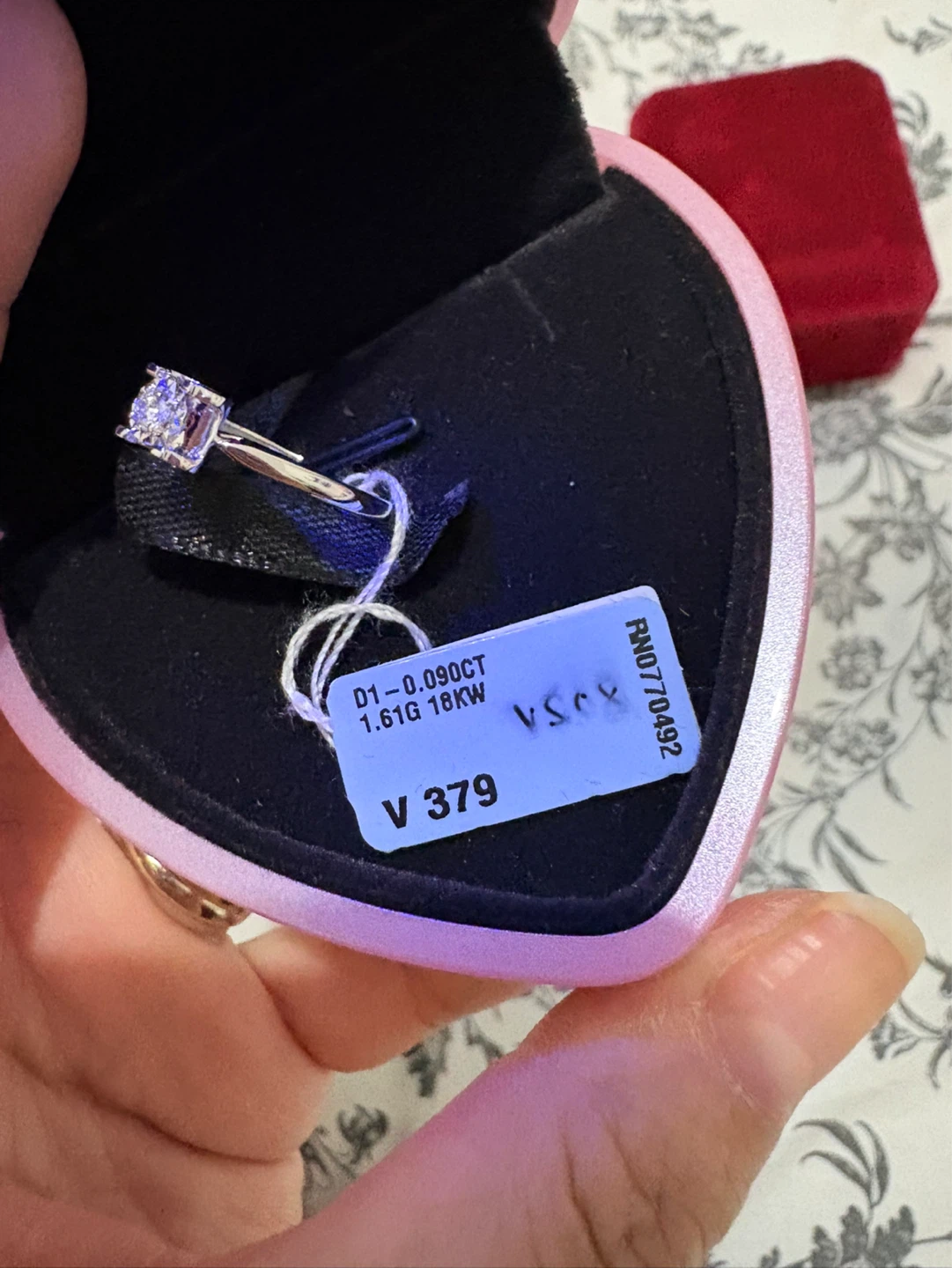 18K White Gold Diamond Ring - 0.090CT - photo 5