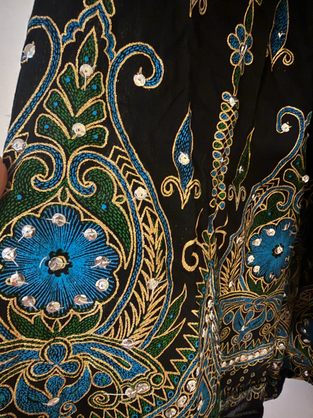Free Size 100% Rayon Black Skirt with Sequins - photo 3