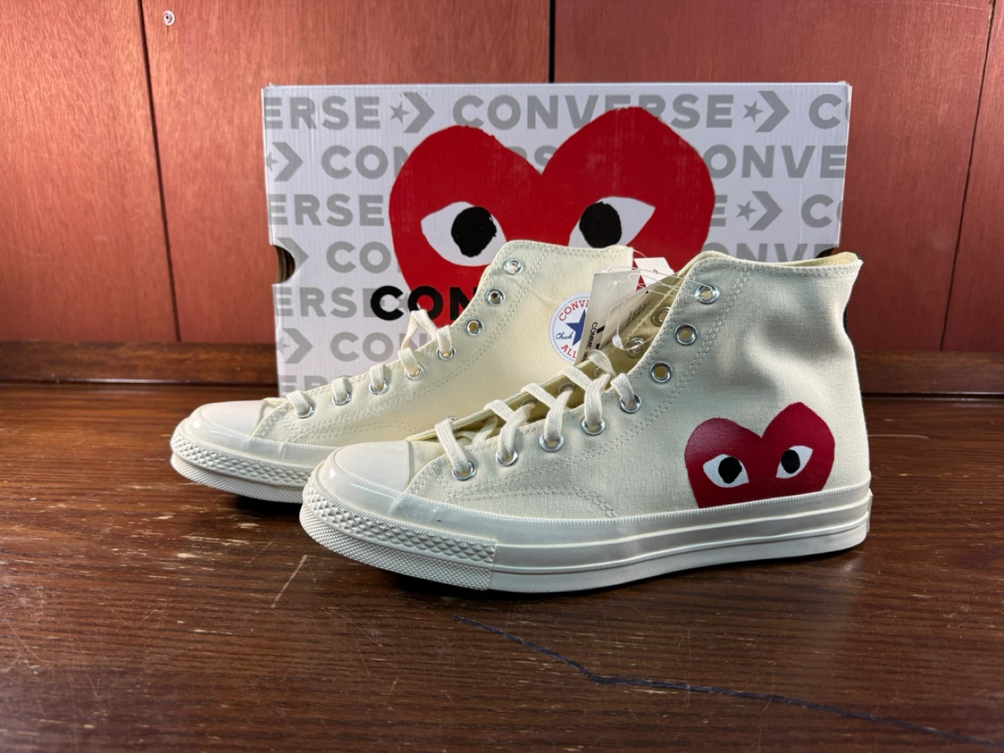 Converse x CDG PLAY Chuck 70 High White Men’s Sz 10/Women’s 12
