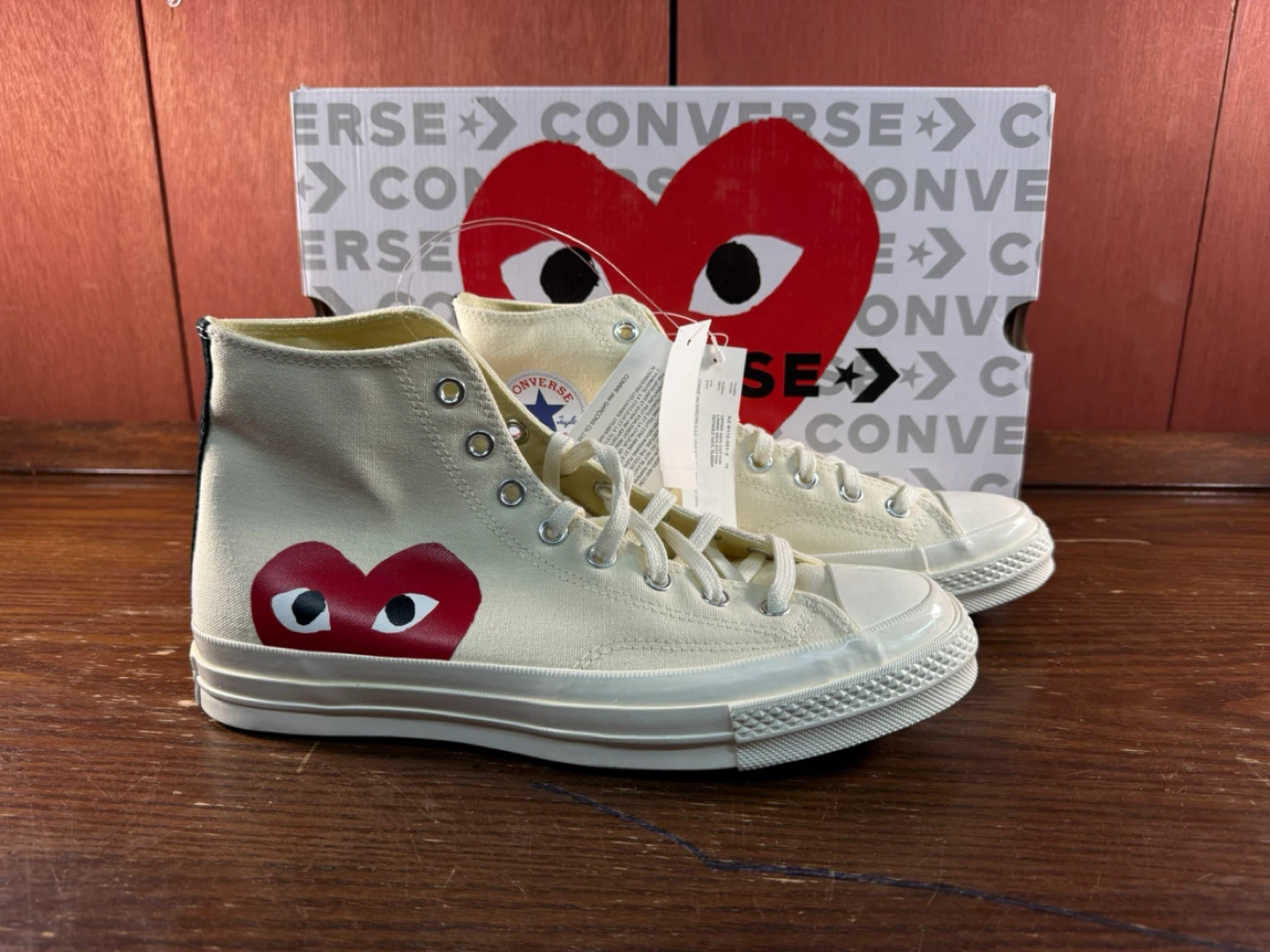 Converse x CDG PLAY Chuck 70 High White Men’s Sz 10/Women’s 12 - photo 2