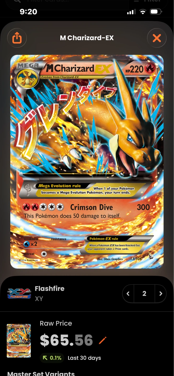 M Charizard-EX Pokémon Card - Flashfire XY Set