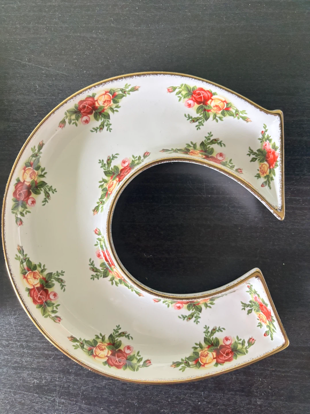 Royal Albert Old Country Roses Letter Plates / Displayer- PEACE - photo 3