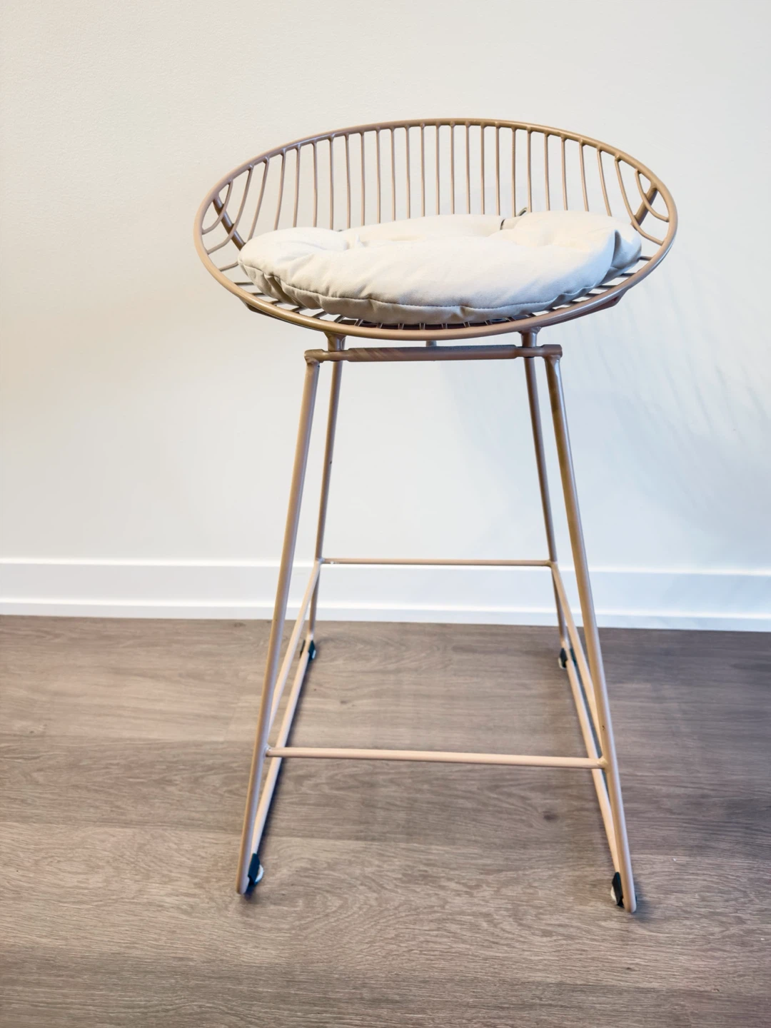 Set of 4 Metal Counter Height Stools with Cushions