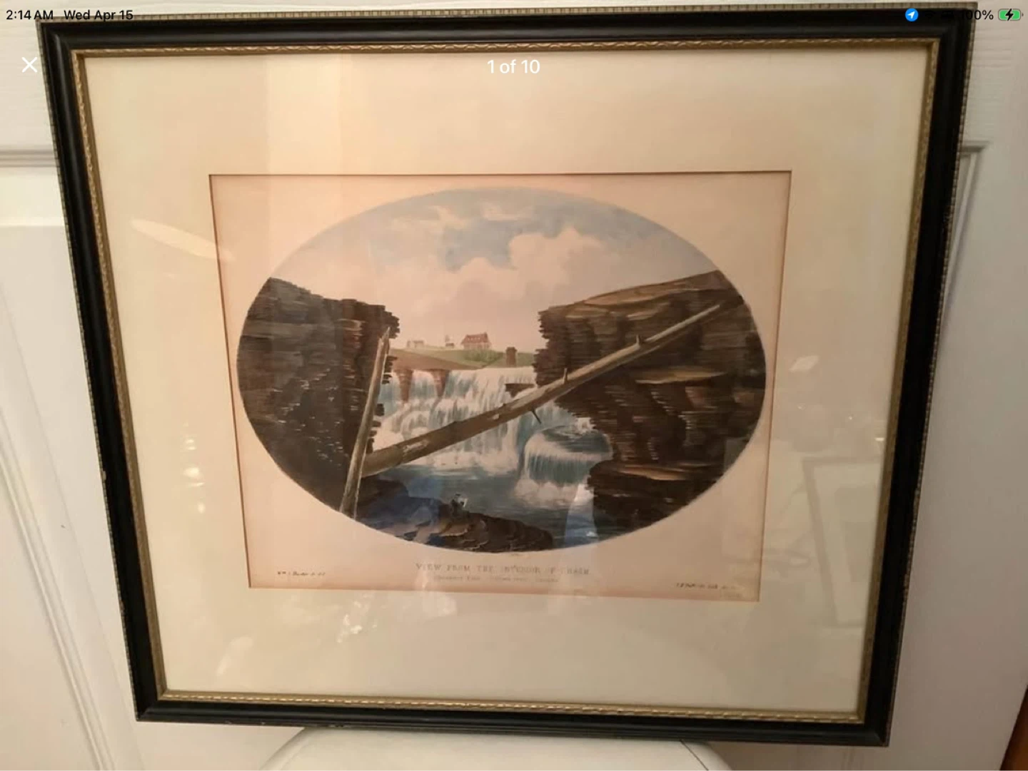 Antiq 2 Coloured Hd Drawn Lithograph of Chaudiere Falls Ottawa 🐞 - photo 2