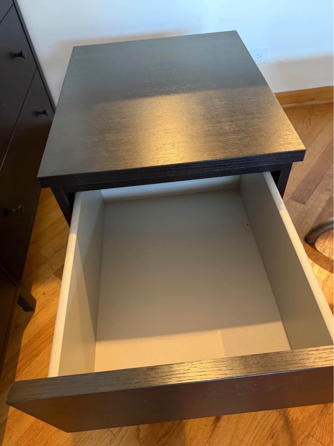 IKEA Malm Black Wood 2 Drawer nightstand - photo 3