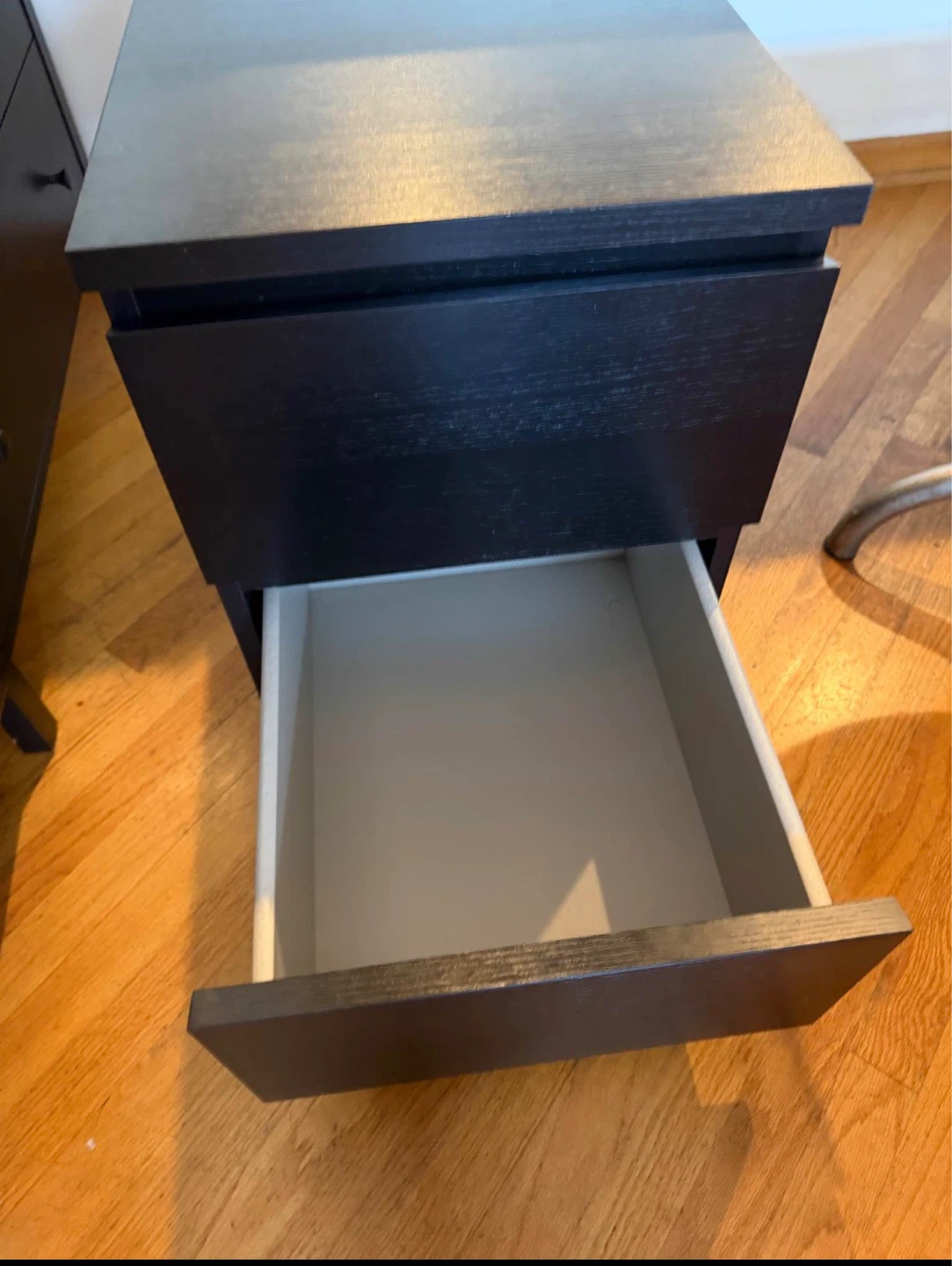 IKEA Malm Black Wood 2 Drawer nightstand - photo 4