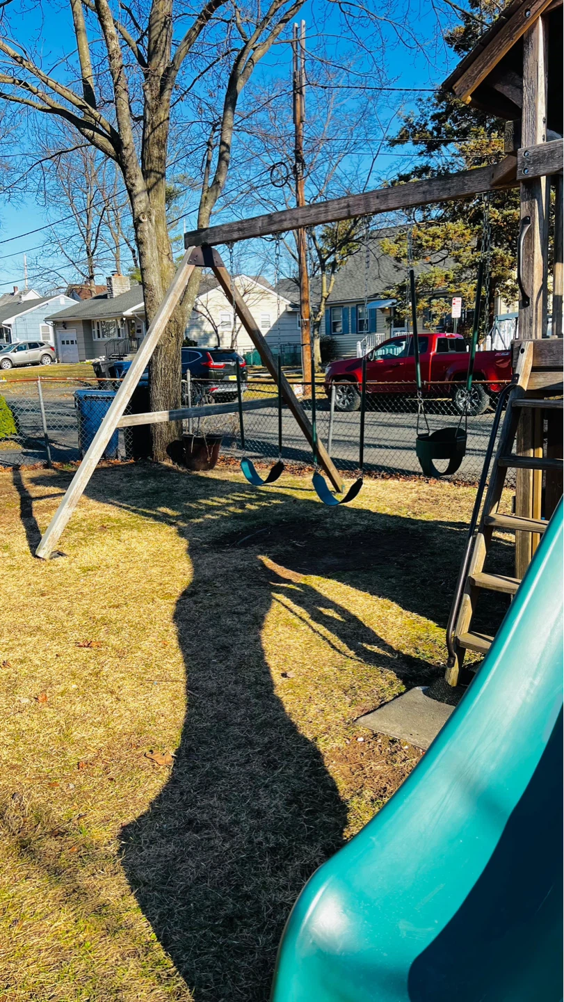 Wooden Swing Set with Slide and Playhouse - photo 3