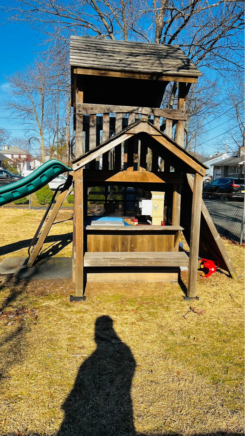 Wooden Swing Set with Slide and Playhouse - photo 4