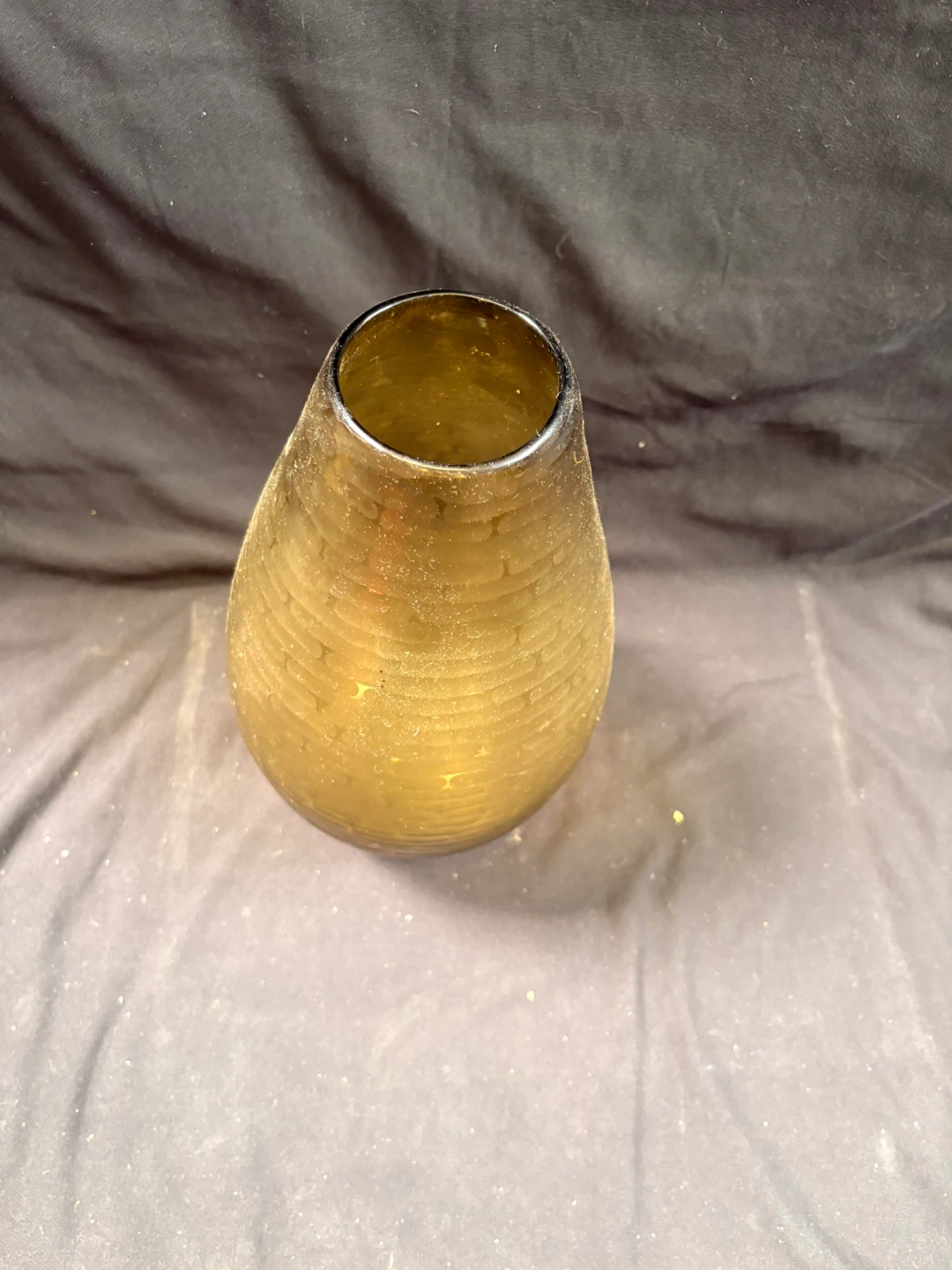 Textured Amber Glass Vase - photo 3