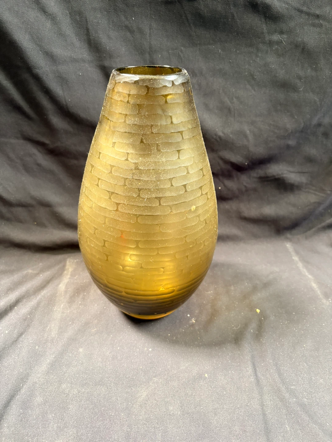 Textured Amber Glass Vase