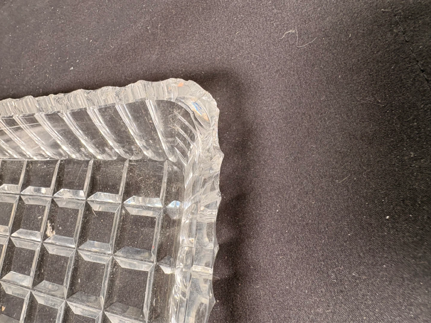 Clear Glass Tray with Ribbed Edges - photo 5