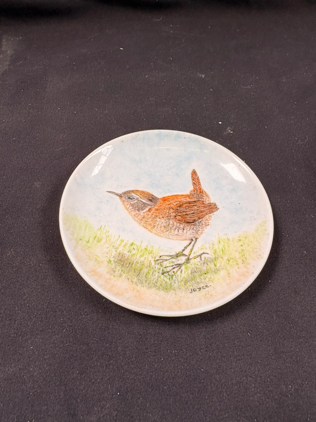Hand-Painted Wren Ceramic Dish by Joyce
