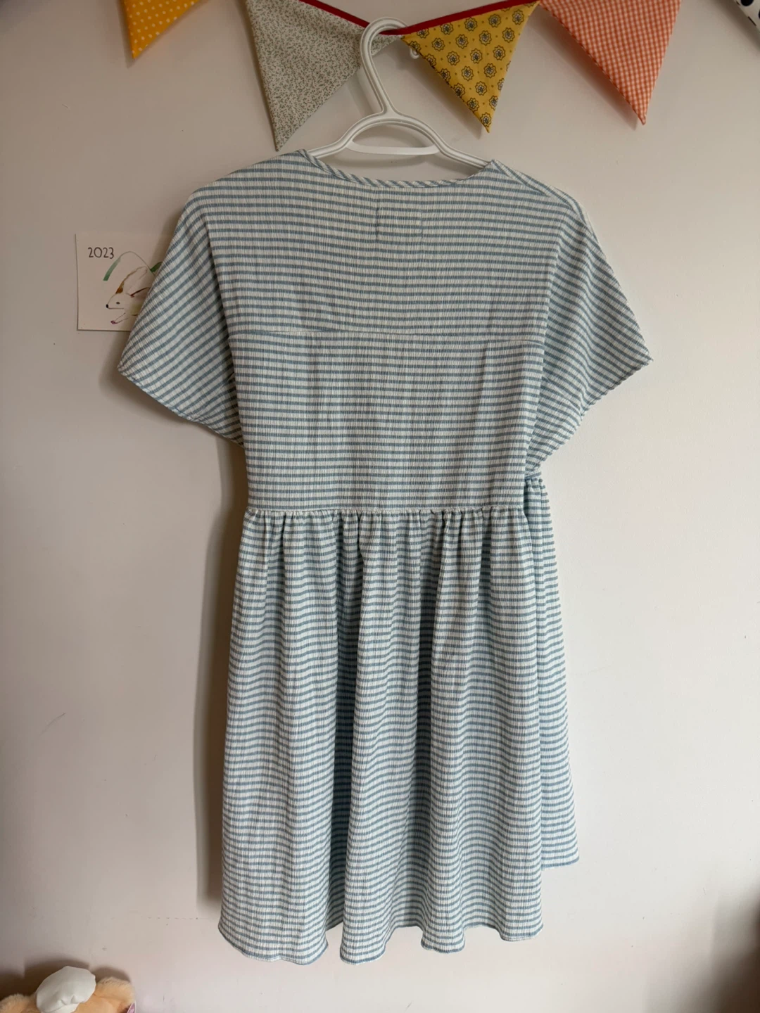 UO Blue & White Striped Wrap Dress - photo 3