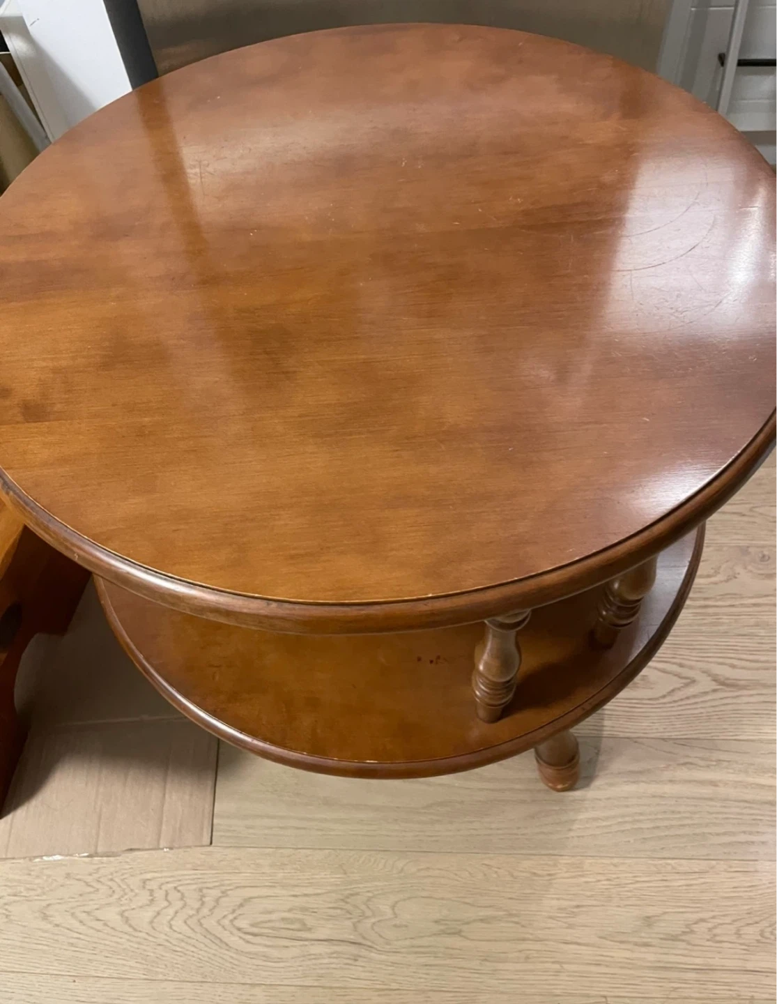 Two-Tier Round Wooden End Table - photo 3